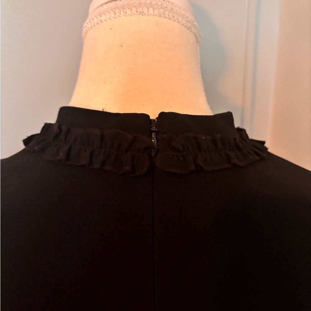 Alexis Marianne Tiered Bell-Sleeve Crepe Mini Dress Black - Picture 6 of 13